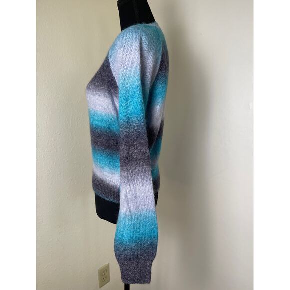 BB Dakota Steve Madden Women's Wool Blend Knit Ombre Pullover Sweater Blue M - Picture 4 of 9